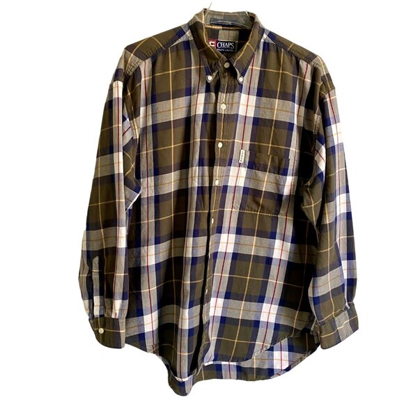 Chaps Ralph Lauren Men's Plaid Button Down Shirt Large - Picture 1 of 6